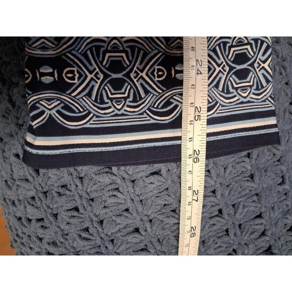 White House Black Market Womens Patterned Tunic Dress Long Sleeve Navy/White S - Picture 7 of 7